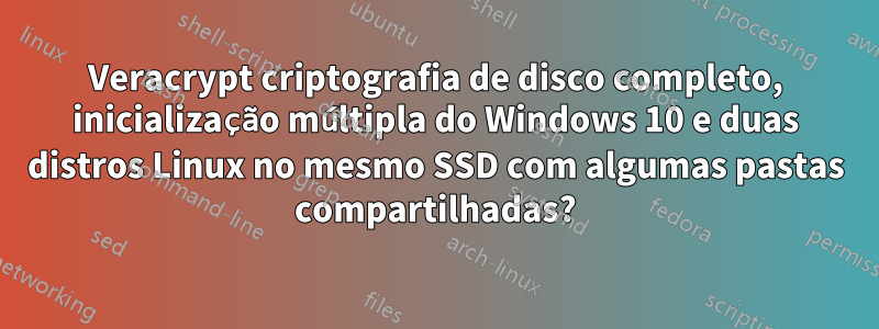 Veracrypt criptografia de disco completo, inicialização múltipla do Windows 10 e duas distros Linux no mesmo SSD com algumas pastas compartilhadas?