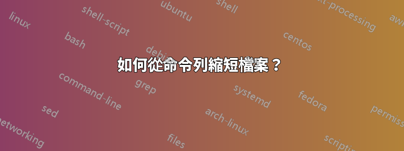 如何從命令列縮短檔案？