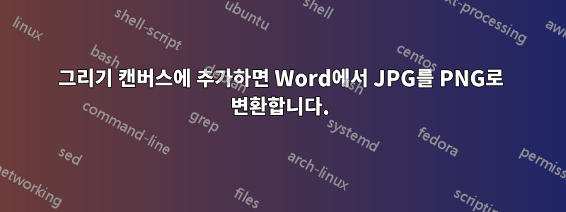 그리기 캔버스에 추가하면 Word에서 JPG를 PNG로 변환합니다.