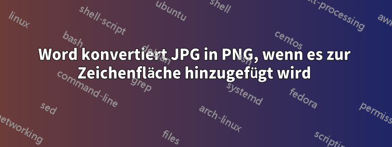 Word konvertiert JPG in PNG, wenn es zur Zeichenfläche hinzugefügt wird
