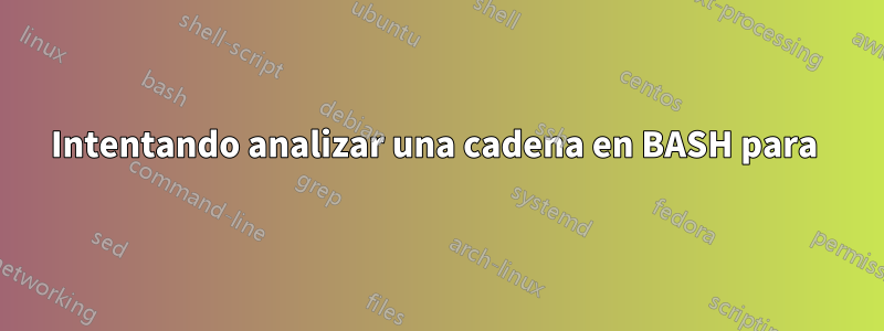 Intentando analizar una cadena en BASH para 