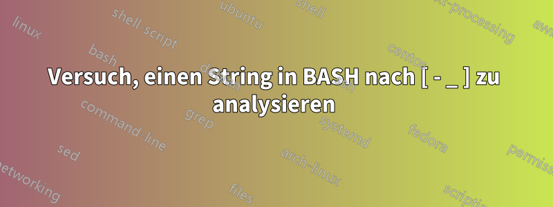 Versuch, einen String in BASH nach [ - _ ] zu analysieren