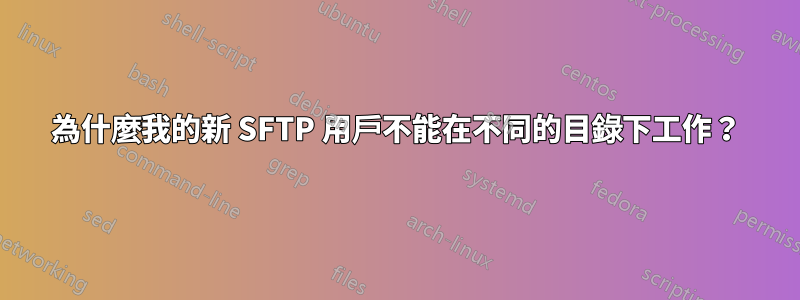 為什麼我的新 SFTP 用戶不能在不同的目錄下工作？
