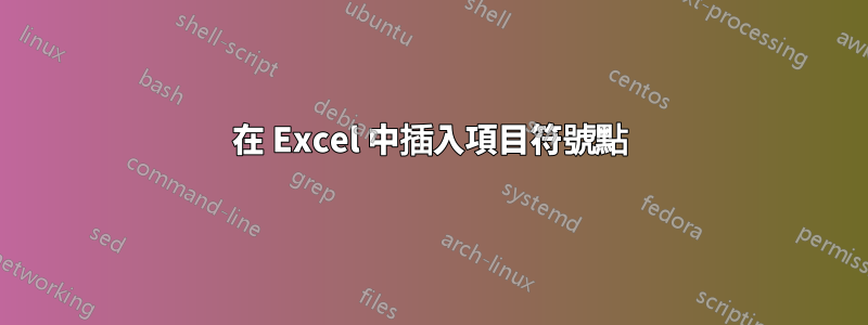 在 Excel 中插入項目符號點