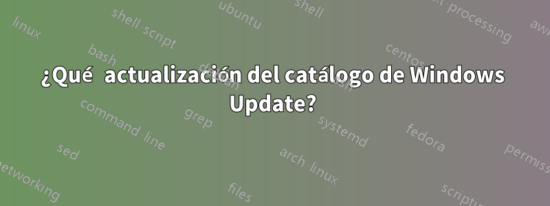 ¿Qué actualización del catálogo de Windows Update?