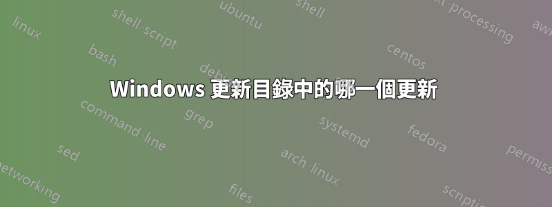 Windows 更新目錄中的哪一個更新