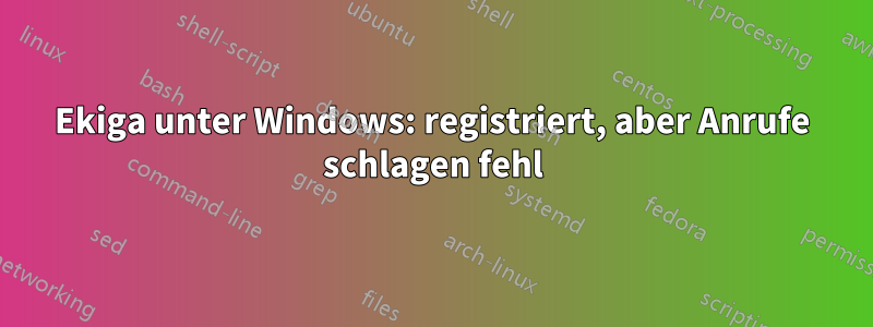 Ekiga unter Windows: registriert, aber Anrufe schlagen fehl