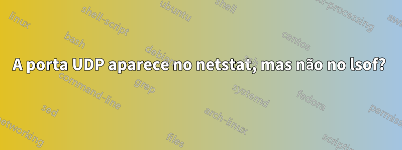 A porta UDP aparece no netstat, mas não no lsof?