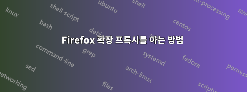Firefox 확장 프록시를 아는 방법