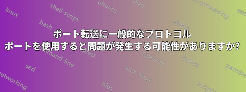 ポート転送に一般的なプロトコル ポートを使用すると問題が発生する可能性がありますか?