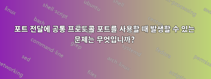 포트 전달에 공통 프로토콜 포트를 사용할 때 발생할 수 있는 문제는 무엇입니까?
