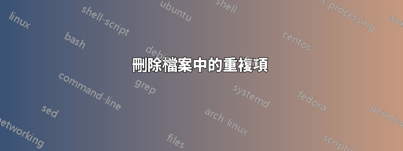 刪除檔案中的重複項