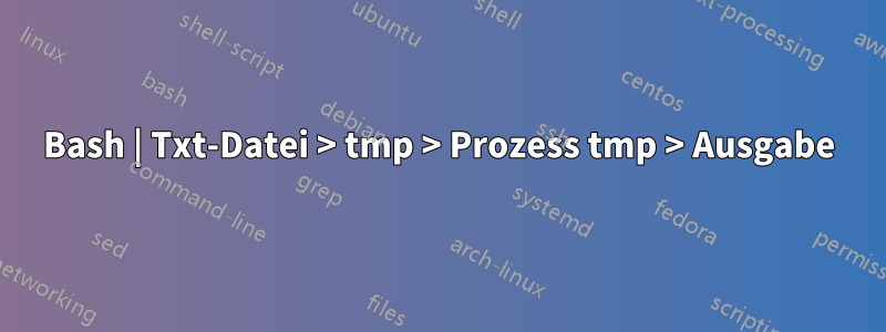 Bash | Txt-Datei > tmp > Prozess tmp > Ausgabe