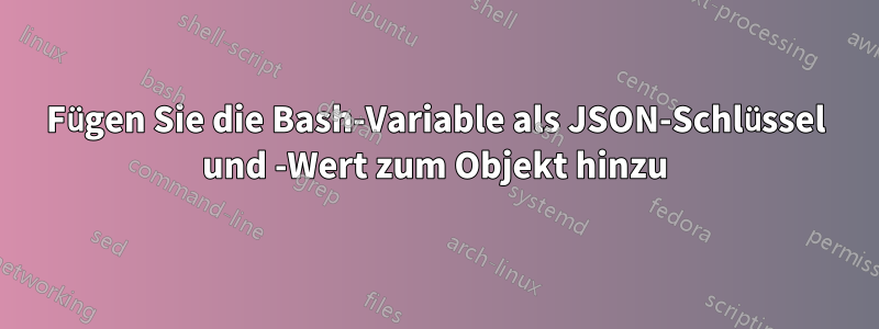 Fügen Sie die Bash-Variable als JSON-Schlüssel und -Wert zum Objekt hinzu