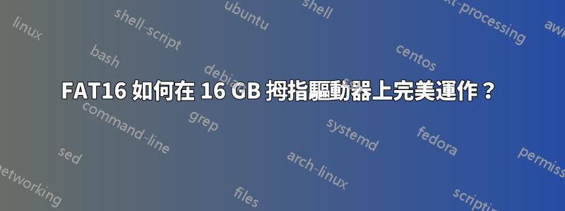 FAT16 如何在 16 GB 拇指驅動器上完美運作？