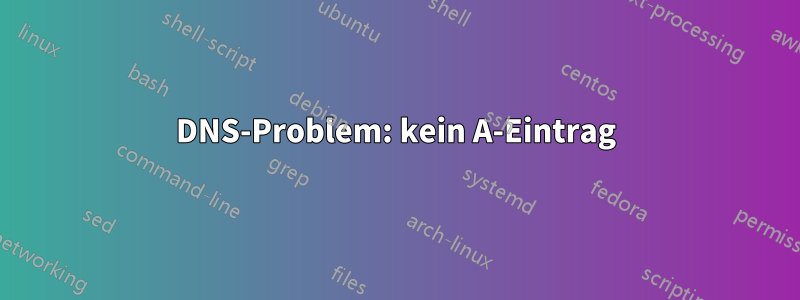 DNS-Problem: kein A-Eintrag