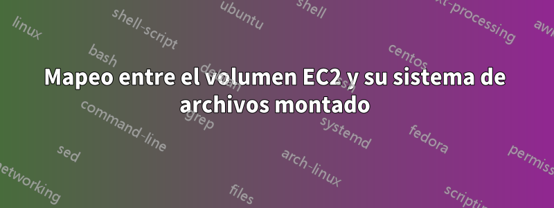 Mapeo entre el volumen EC2 y su sistema de archivos montado