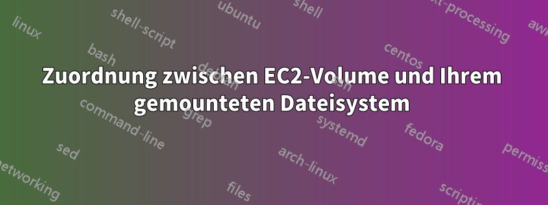 Zuordnung zwischen EC2-Volume und Ihrem gemounteten Dateisystem