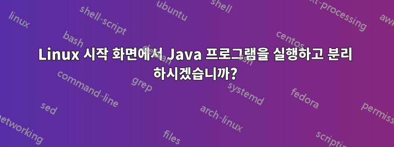 Linux 시작 화면에서 Java 프로그램을 실행하고 분리 하시겠습니까?