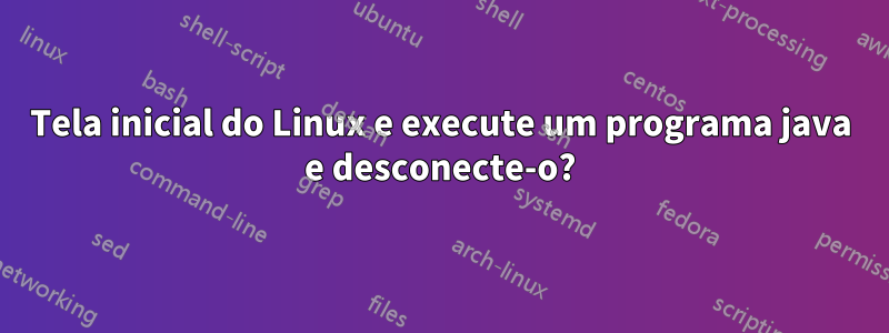 Tela inicial do Linux e execute um programa java e desconecte-o?