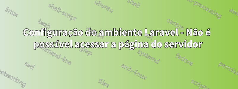 Configuração do ambiente Laravel - Não é possível acessar a página do servidor