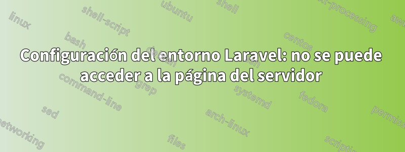 Configuración del entorno Laravel: no se puede acceder a la página del servidor
