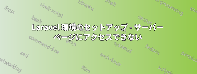 Laravel 環境のセットアップ - サーバー ページにアクセスできない
