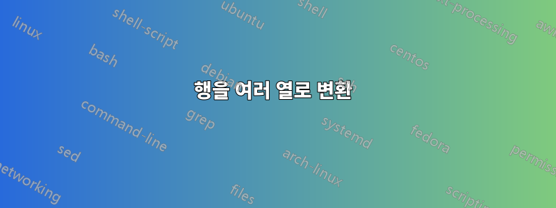 행을 여러 열로 변환 