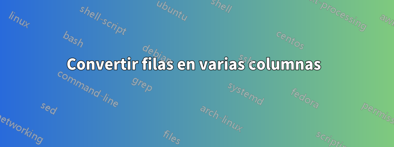Convertir filas en varias columnas 
