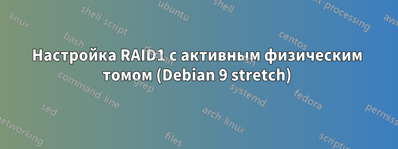 Настройка RAID1 с активным физическим томом (Debian 9 stretch)