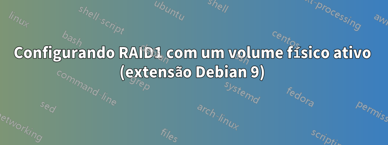 Configurando RAID1 com um volume físico ativo (extensão Debian 9)
