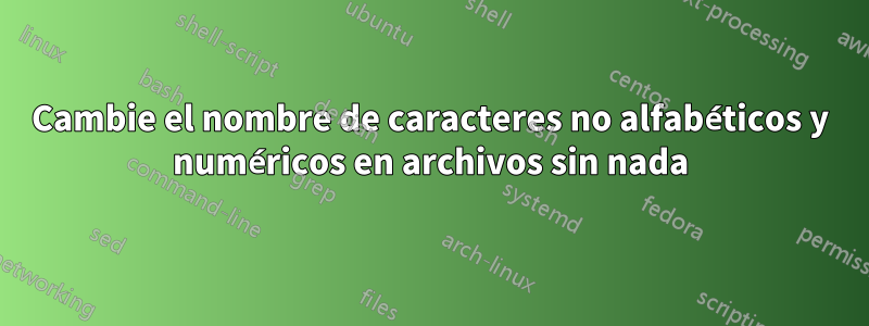 Cambie el nombre de caracteres no alfabéticos y numéricos en archivos sin nada