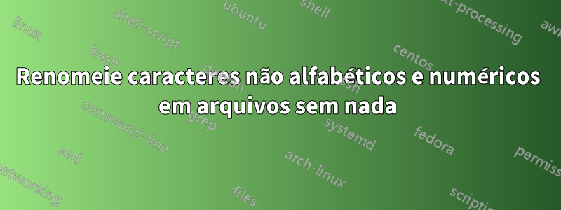 Renomeie caracteres não alfabéticos e numéricos em arquivos sem nada