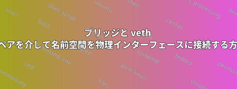 ブリッジと veth のペアを介して名前空間を物理インターフェースに接続する方法