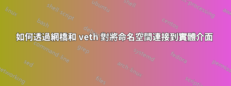 如何透過網橋和 veth 對將命名空間連接到實體介面