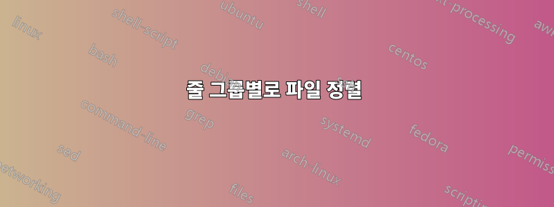 줄 그룹별로 파일 정렬