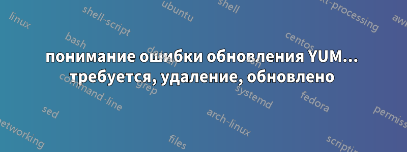 понимание ошибки обновления YUM... требуется, удаление, обновлено