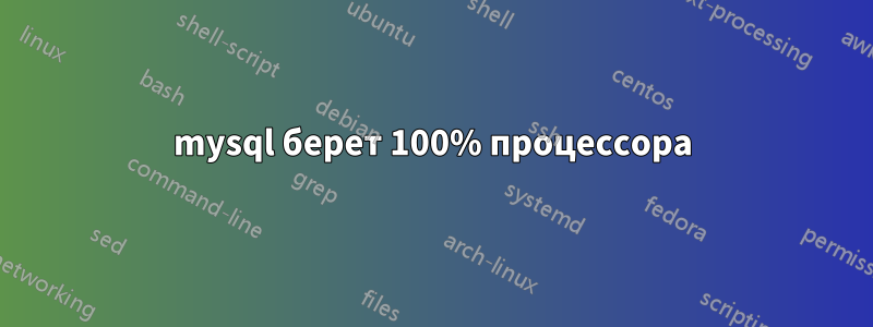 mysql берет 100% процессора