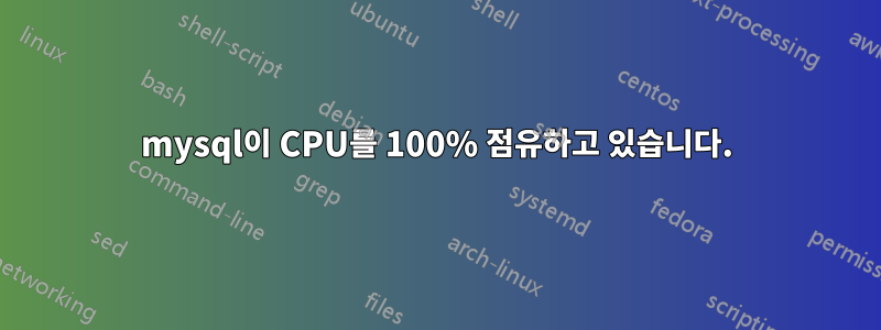 mysql이 CPU를 100% 점유하고 있습니다.