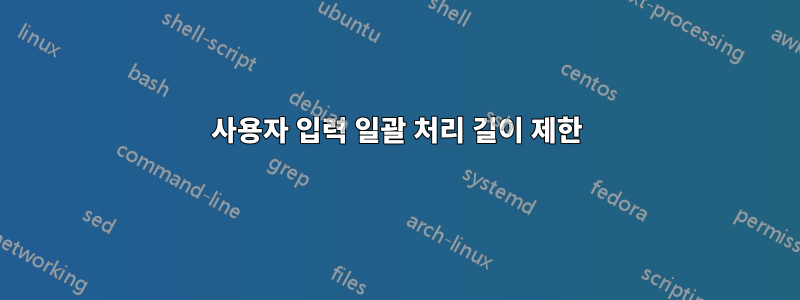 사용자 입력 일괄 처리 길이 제한