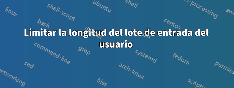 Limitar la longitud del lote de entrada del usuario
