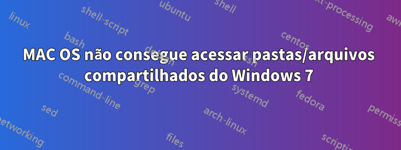 MAC OS não consegue acessar pastas/arquivos compartilhados do Windows 7