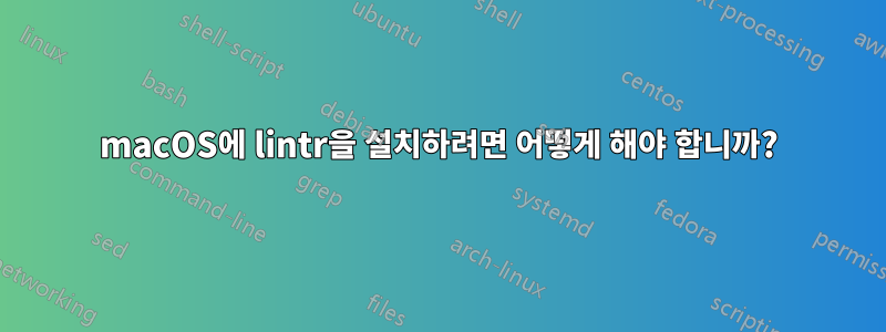macOS에 lintr을 설치하려면 어떻게 해야 합니까?