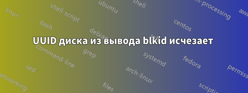 UUID диска из вывода blkid исчезает