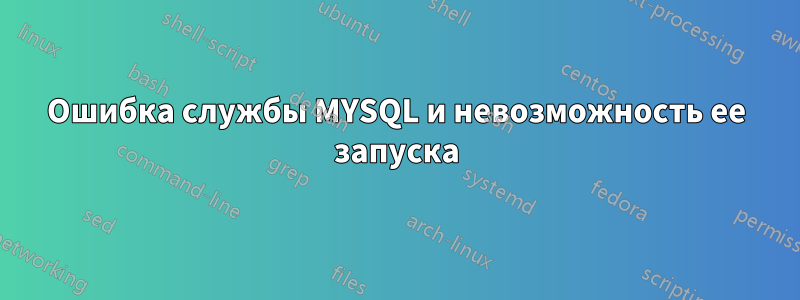 Ошибка службы MYSQL и невозможность ее запуска