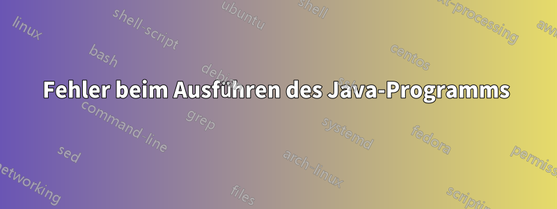 Fehler beim Ausführen des Java-Programms