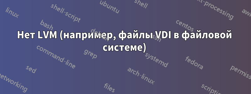 Нет LVM (например, файлы VDI в файловой системе)