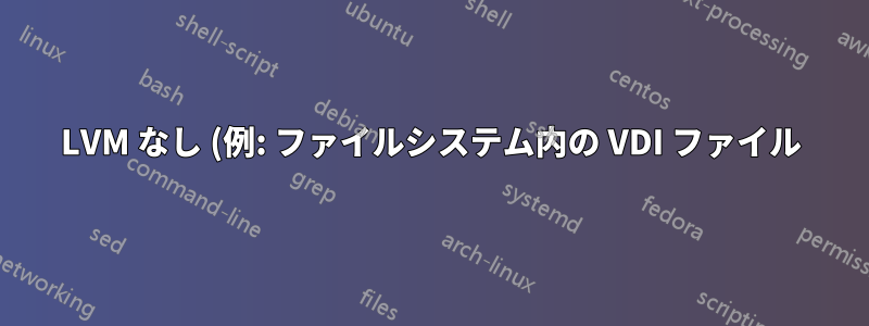 LVM なし (例: ファイルシステム内の VDI ファイル)