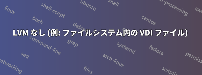 LVM なし (例: ファイルシステム内の VDI ファイル)