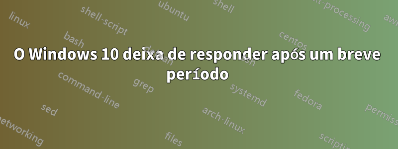 O Windows 10 deixa de responder após um breve período